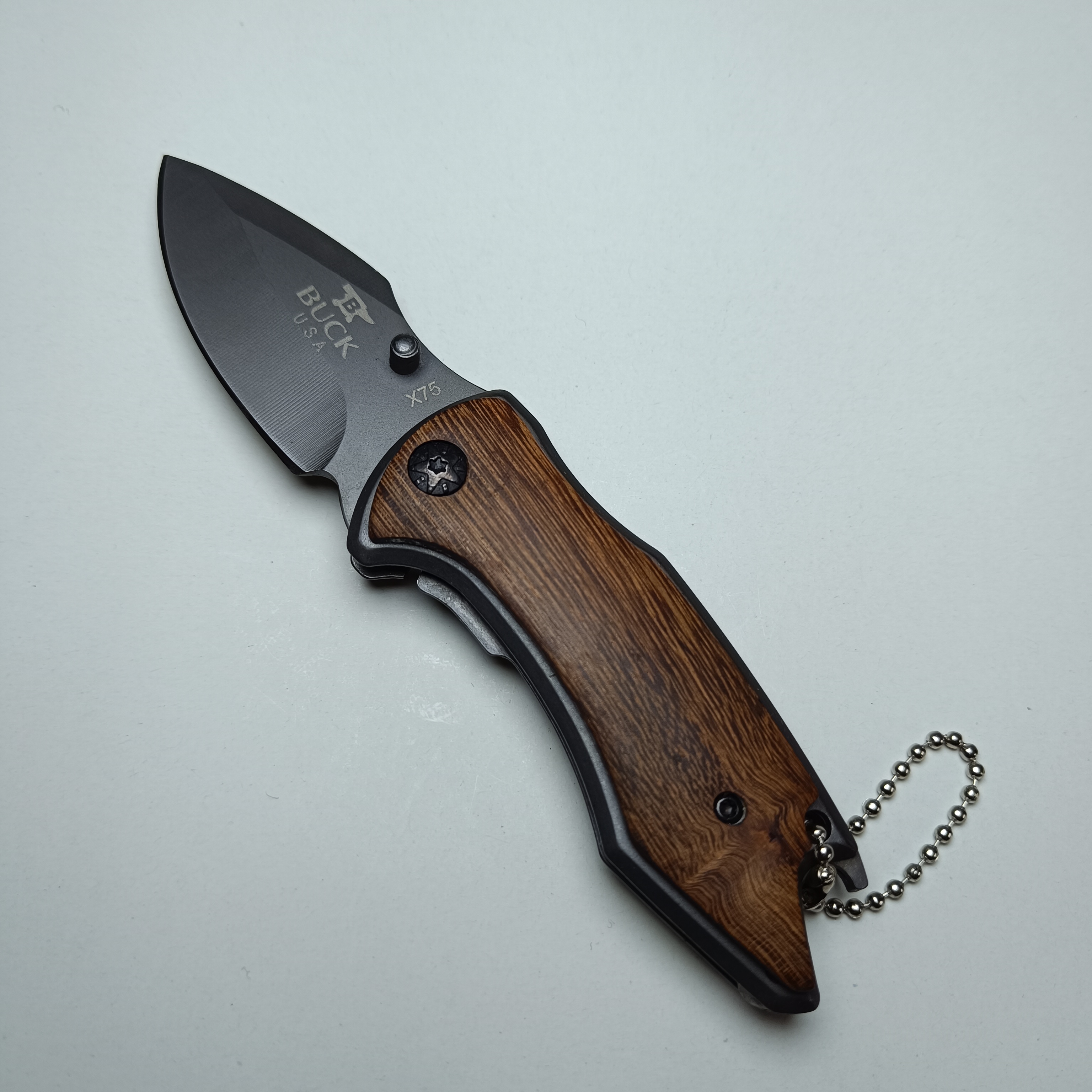 چاقوی جیبی تاشو Buck مدل X75 (طرح چوبی کلاسیک)